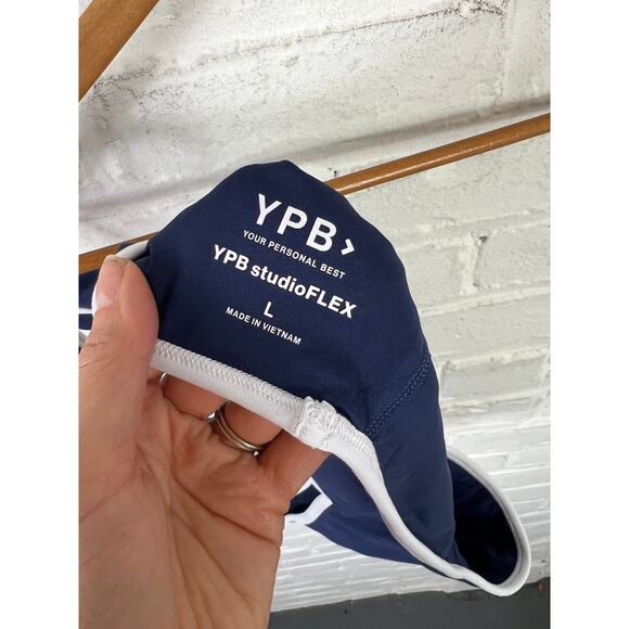 Abercrombie & Fitch Women's YPB Studio FLEX Sports Bra Blue/White Size Large - Picture 5 of 6